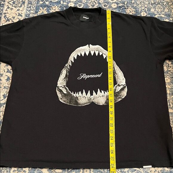 Represent Black Shark Graphic Pullover Casual T-Shirt Modern Streetwear - Picture 9 of 9